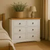 Cómoda 6 Cajones Línea Naturale - Blanco/Roble en Multicolor - Cómodas, Uruguay | La Cueva Muebles, vista 2 de 6