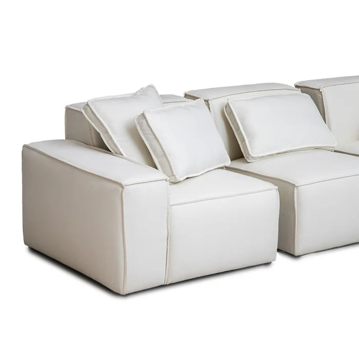 Sofá Arizona Ottoman - 3 cuerpos - Beige en Blanco - Sillones y sofás, Uruguay | Walnut, vista 4