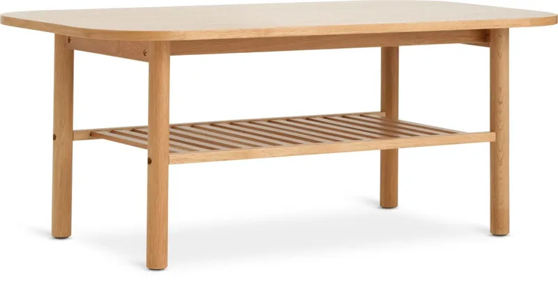Mesa de centro LYNGVIG 60x110 c/estante roble nat en Madera natural - Mesas de arrimo, Uruguay | JYSK