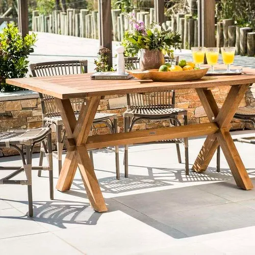 MESA COMEDOR PARA EXTERIOR - TEKA - 1.60 X 1.00 MTS - SIKA DESIGN en Madera natural - Muebles para el exterior, Uruguay | La Iberica