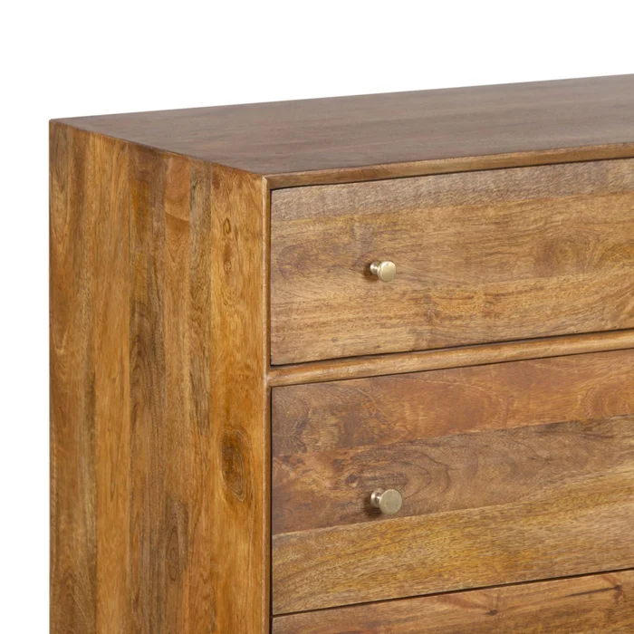 Comoda 3 Cajones Madera-de-mango Marron Parker en Marrón - Cómodas, Uruguay | Divino, vista 4