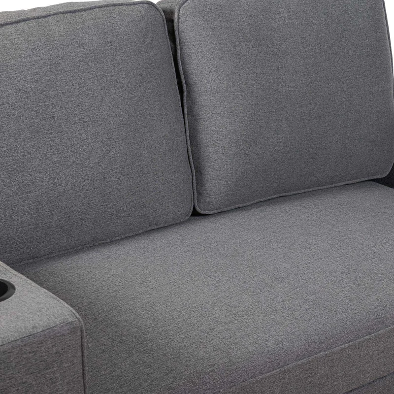 Sofá Cama 2 Cuerpos Tela Gris Miley Gris Osc en Gris - Sillones y sofás, Uruguay | Divino, vista 8