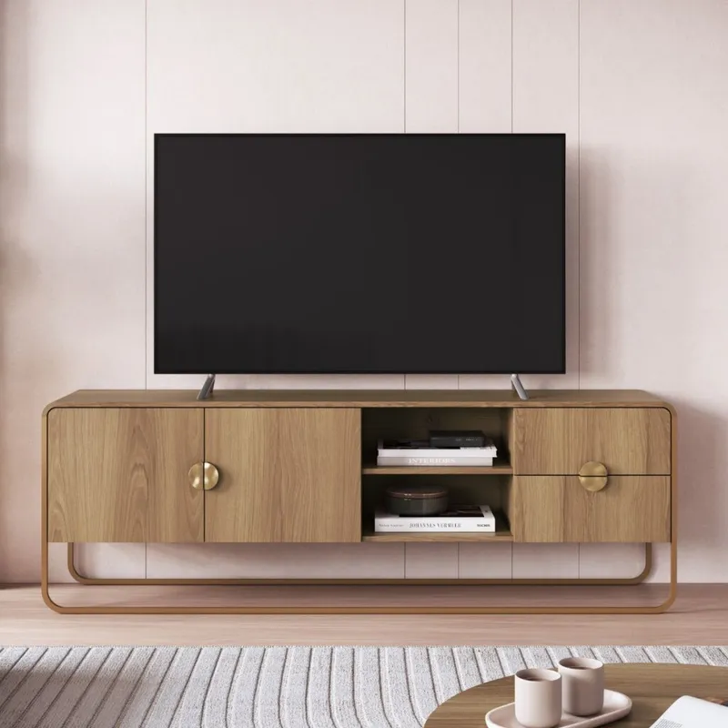 Rack Luna - Grande - Natural en Marrón - Muebles para TV, Uruguay | NYR