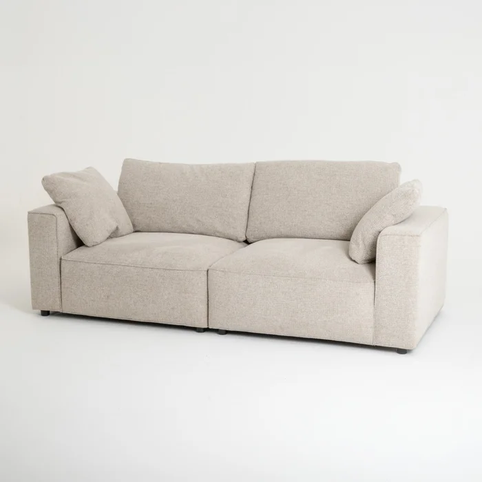 Sofá 3 Cuerpos Tela Natural-beige Acapulco Beige en Beige - Sillones y sofás, Uruguay | Divino, vista 3