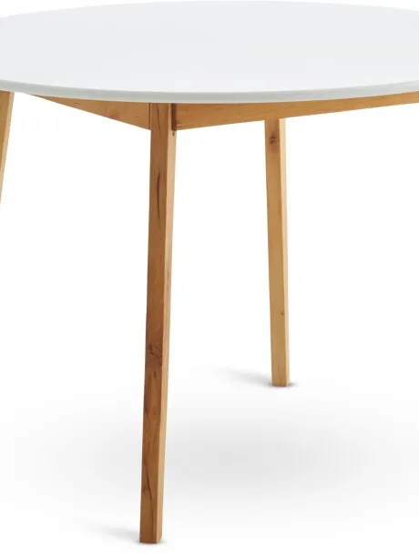Mesa de comedor JEGIND Ø105 blanco/natural en Blanco/natural - Mesas de comedor, Uruguay | JYSK