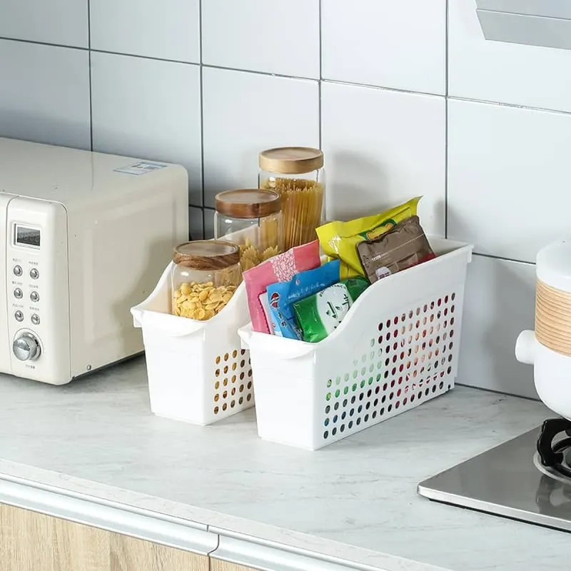Cesto organizador angosto con ruedas Kioto en Blanco - Canastos, Uruguay | Buho Store