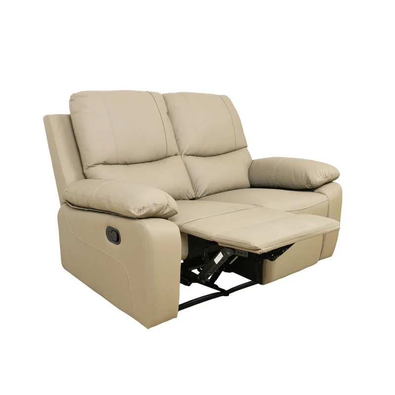 Recliner Manual 2 Cuerpos Cuero-y-simil-cuero Marron Lina Taupe en Beige - Sillones y sofás, Uruguay | Divino, vista 4