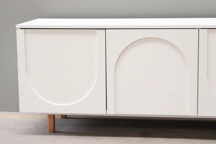 Rack Arco 160cm - Blanco en Madera natural - Muebles para TV, Uruguay | Berna Home, vista 8