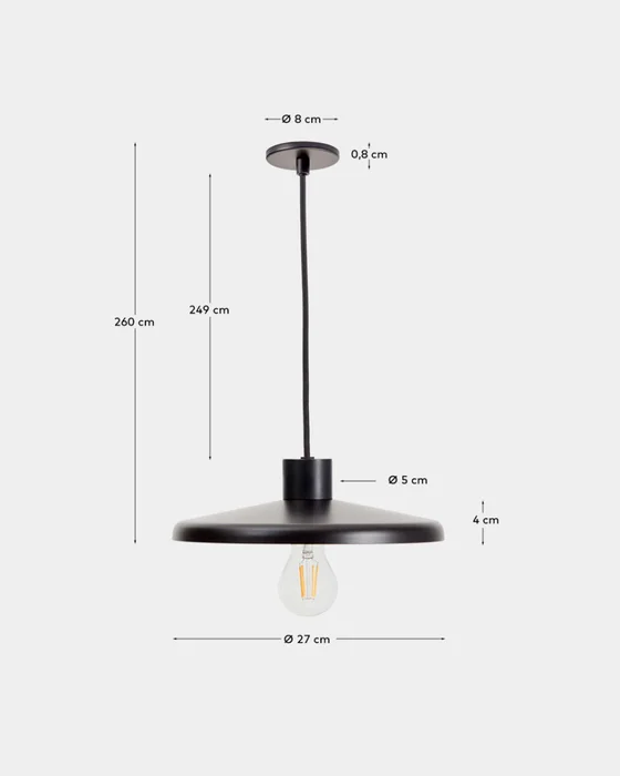 Lámpara de techo Nuvira - de acero negro satinado en Gris - Lámparas colgantes, Uruguay | Kavehome, vista 5