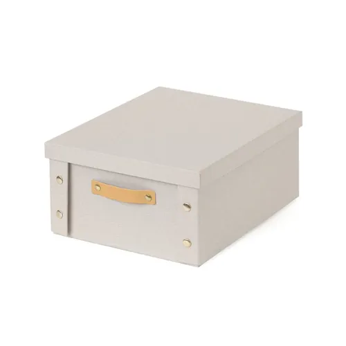 CAJA ORGANIZADOR C/ASA 26.5X31.5X14.5CM TELA CREMA en Beige - Canastos, Uruguay | Decohogar