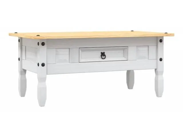 Mesa Ratona Línea Mexicana Vintage Blanco en Blanco - Mesas de living, Uruguay | Que Sal Muebleria