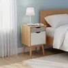Mesa de Luz - 1 puerta - 1 cajón - Línea Nórdica - Roble/Gris Claro/Blanco en Multicolor - Mesas de luz, Uruguay | Rústico Hogar, vista 2 de 5