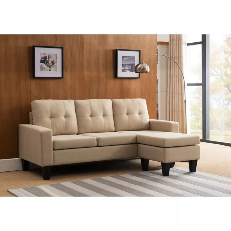 Sillon 3 cuerpos con chaise Herbie - Beige en Beige - Sillones y sofás, Uruguay | La Cueva Muebles, vista 5