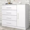 Cómoda Zapatera Genova Plus 1 Puerta 4 Cajones - Blanco en Blanco - Cómodas, Uruguay | Rústico Hogar, vista 2 de 3