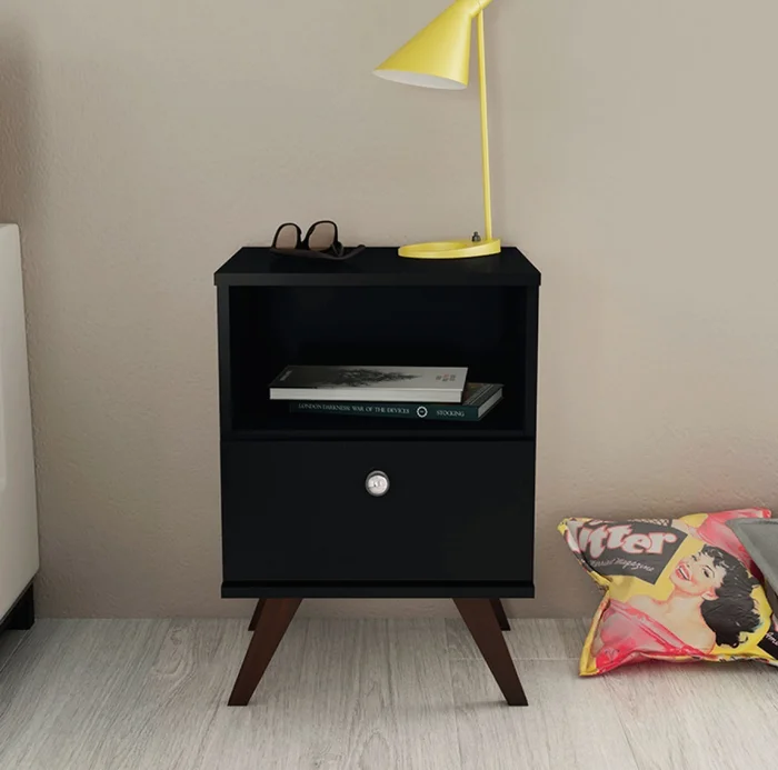 Mesa De Luz Linea Retro Living Dormitorio 1 Cajon Ng Rt3019 en Marrón - Dormitorio, Uruguay | Soy Hogar, vista 3