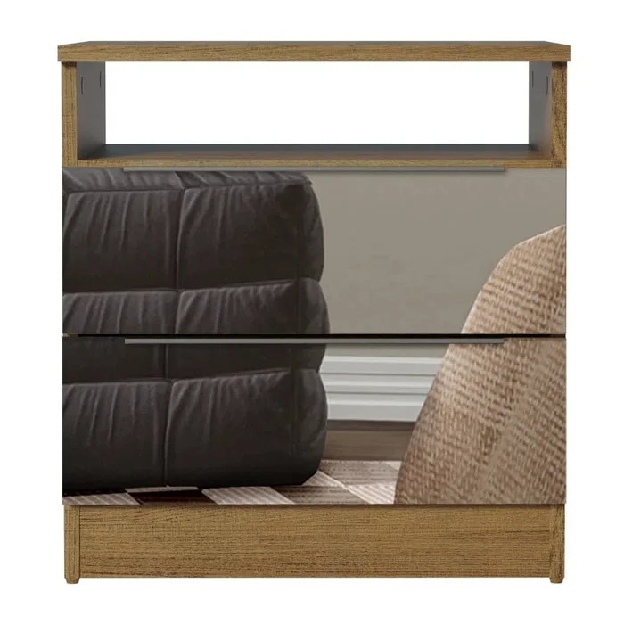 Mesa de Luz con 2 Cajones y Espejo en Rustic - Mesas de luz, Uruguay | Balton, vista 11