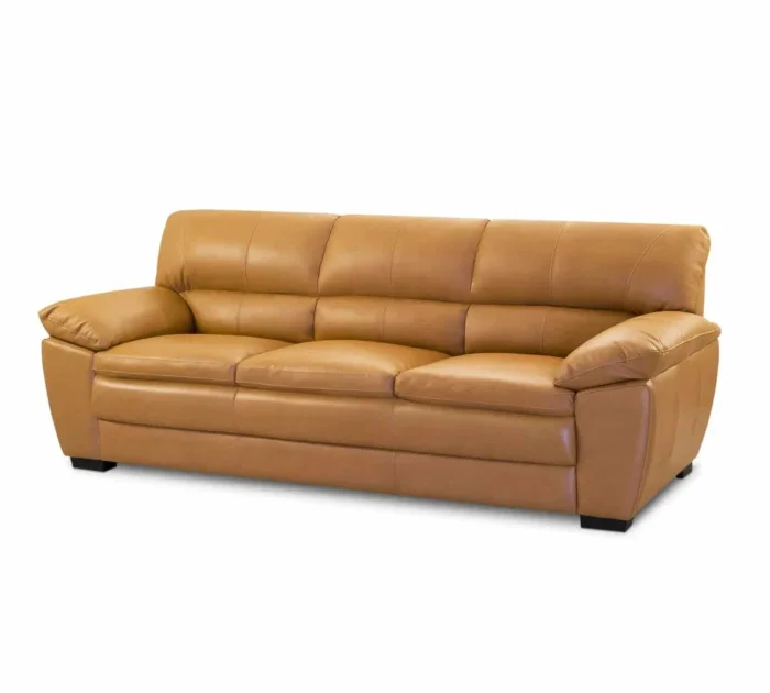Sillón %100 Cuero - 3 Cuerpos - Premium - Camel en Marrón - Sillones y sofás, Uruguay | Nario Hogar, vista 2