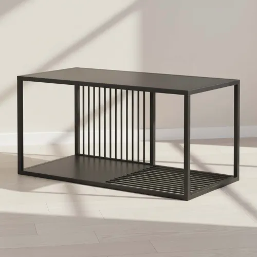 Mesa Ratona Metal Negro Olivia en Negro - Mesas de living, Uruguay | Divino