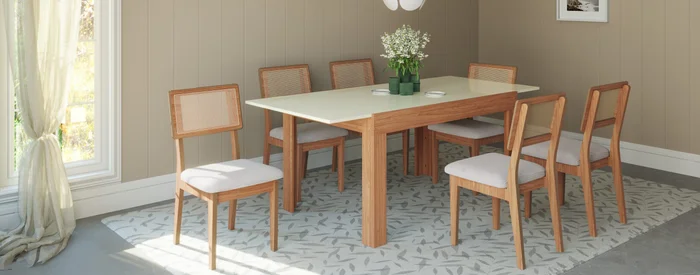 Mesa Extensible Austin en Madera natural - Mesas de comedor, Uruguay | Casa Brava