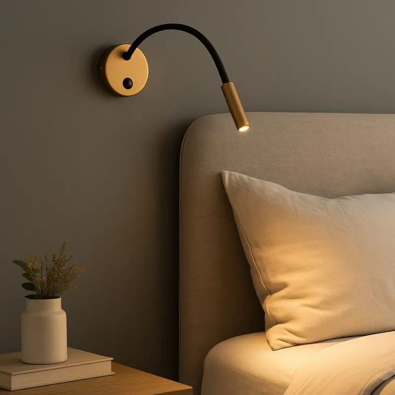 Portátil led de pared con SPOT móvil y brazo flexible - DORADA en Amarillo - Lámparas de mesa, Uruguay | Iluminica