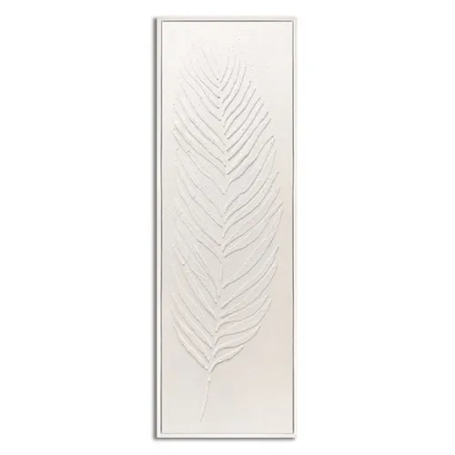 CUADRO 90x30cm MARCO HOJA BLANCO Y NEGRO 1 en Blanco - Decoración de pared, Uruguay | Decohogar