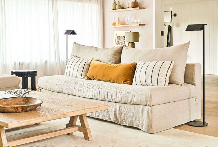 SILLON MANUELA 2.20 MTS - LINO CRUDO en Blanco - Sillones y sofás, Uruguay | La Iberica, vista 14