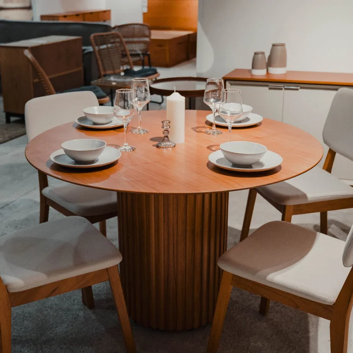 Mesa de Comedor - Redonda - Línea Nevada - Blanco en Blanco - Mesas de comedor, Uruguay | Ecowood, vista 5
