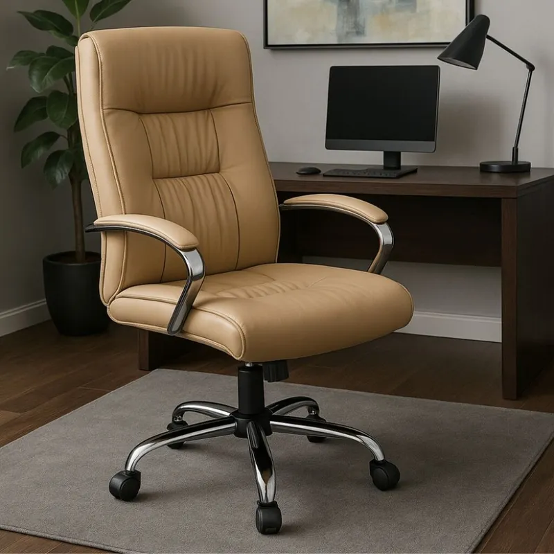 Silla De Oficina ErgoFlow Fusion - Beige en Beige - Sillas de escritorio, Uruguay | La Cueva Muebles