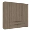 Ropero Nobre 6 Puertas 100% MDF - Nogal oscuro en Marrón - Roperos y placares, Uruguay | Nario Hogar, vista 1 de 2