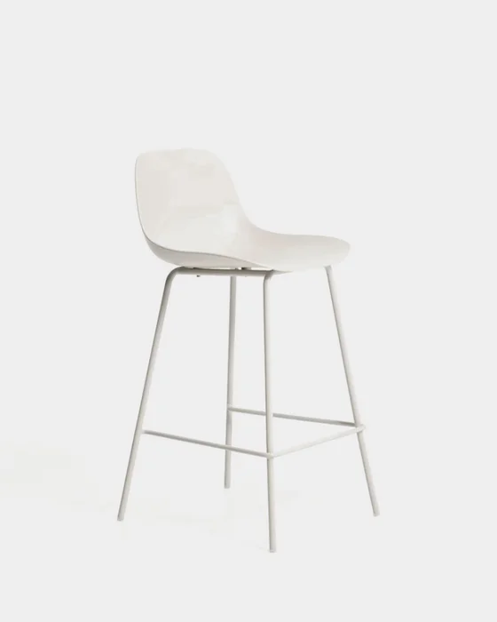 Taburete Altea - beige y patas de acero con acabado beige 65 cm en Negro - Butacas, banquetas y puffs, Uruguay | Kavehome