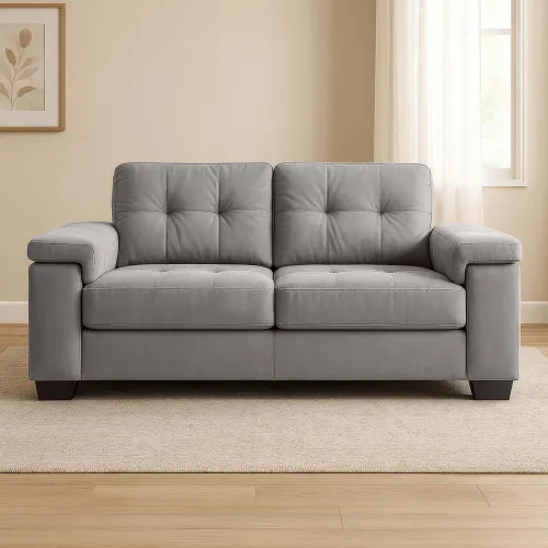 Sillón 3 Cuerpos Tela Gris Luares en Gris - Sillones y sofás, Uruguay | Divino
