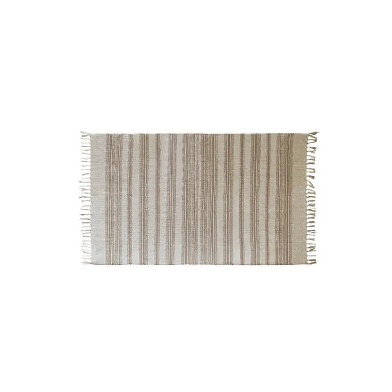 ALFOMBRA 69X114CM FLECOS LINEAS NATURAL en Madera natural - Textiles, Uruguay | Koz