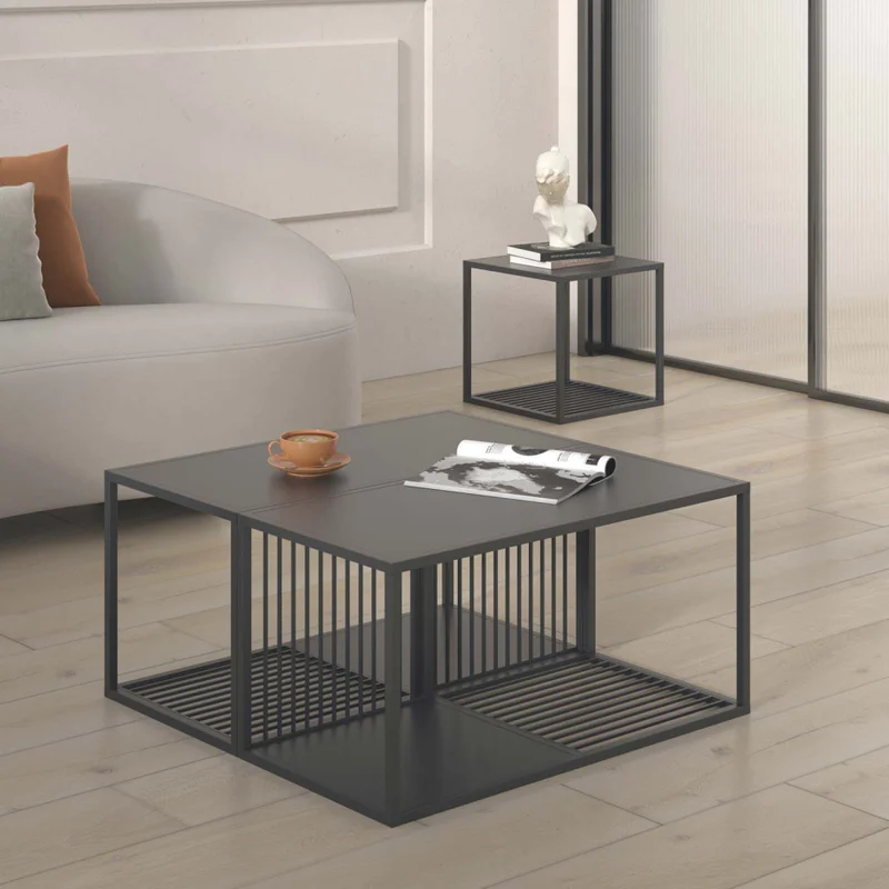 Mesa Lateral Metal Negro Olivia en Negro - Mesas de living, Uruguay | Divino, vista 7
