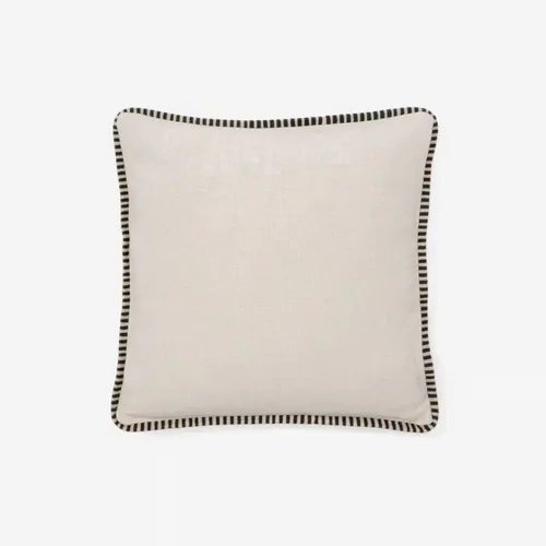 Almohadón Ardit de lino y algodón beige con raya bordada a contraste - negro 45 x 45 cm en Beige - Textiles, Uruguay | Kavehome