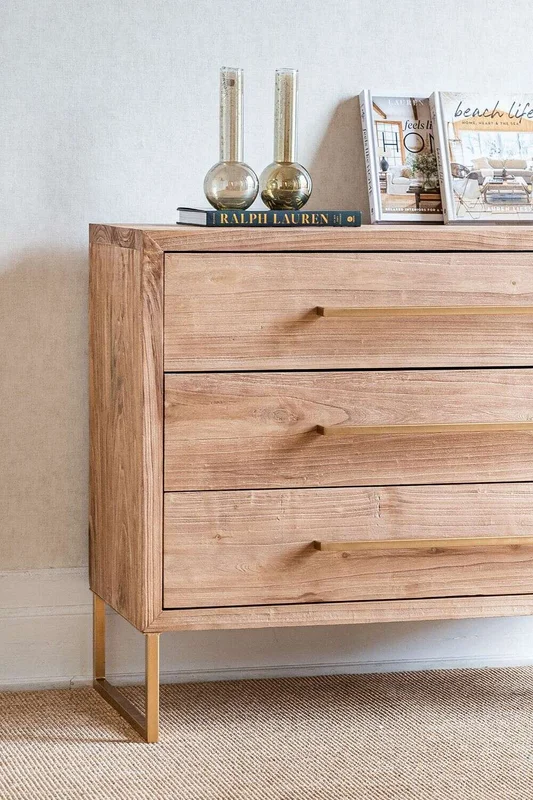 COMODA SUR - ALAMO Y HIERRO ORO VIEJO en Madera natural - Bibliotecas, Uruguay | La Iberica, vista 6