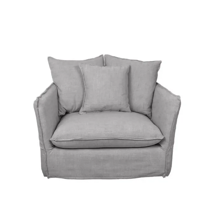 Loveseat Funda Desmontable 1 Cuerpo Tela-premium Gris Bahama en Gris - Sillones y sofás, Uruguay | Divino, vista 2