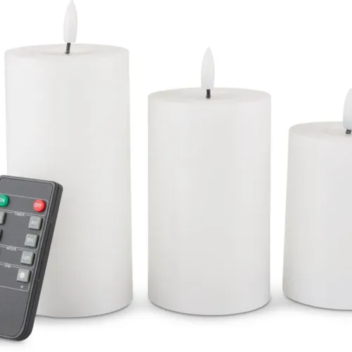 Vela LED EIDE 3 piezas con control en Blanco - Velas y Portavelas, Uruguay | JYSK