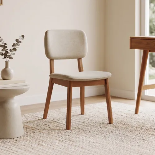 Silla de Comedor Classic - Línea Manhattan - Lino/Natural en Beige - Sillas, Uruguay | Rústico Hogar