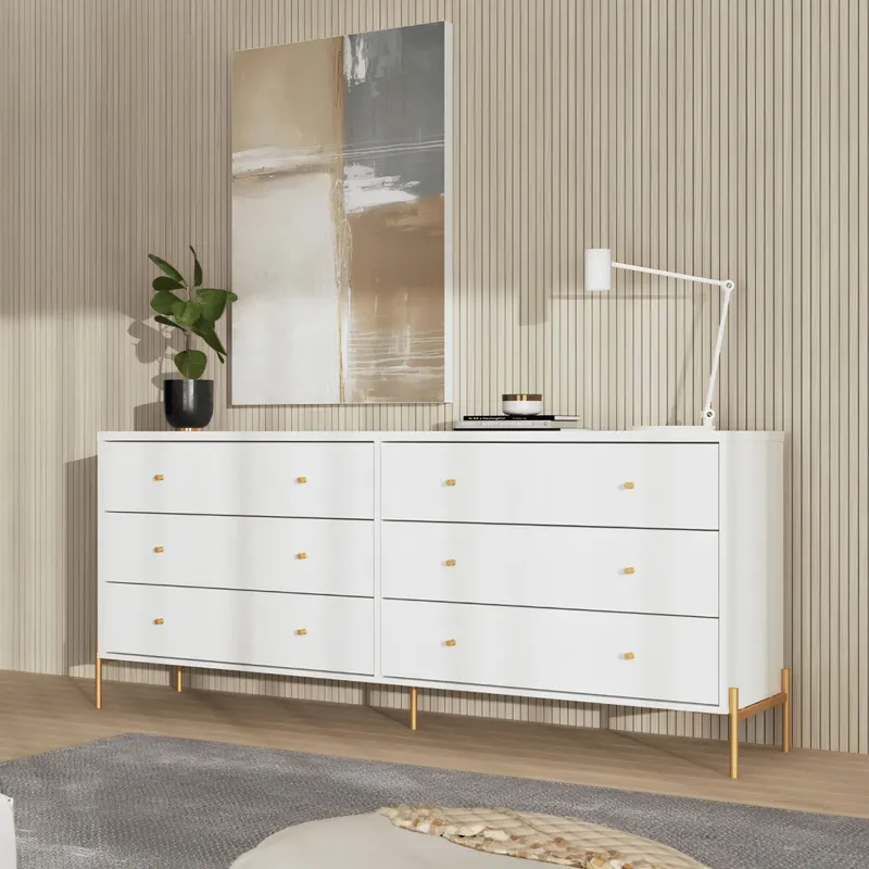 Cómoda Aparador Jasper 1.82 - White Matte Champ en Blanco - Cómodas, Uruguay | Rústico Hogar