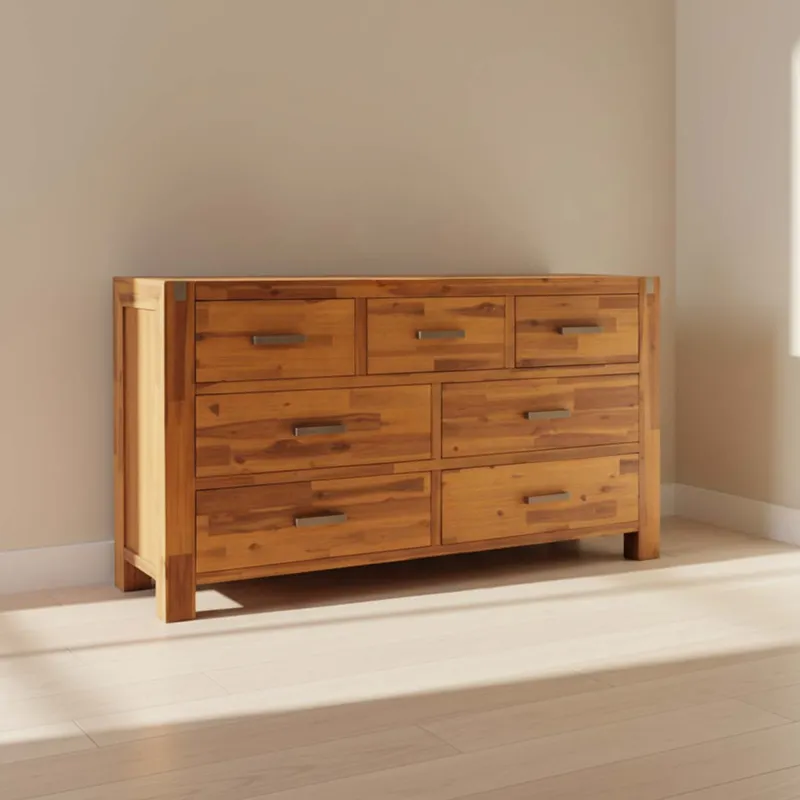 Cómoda Madera-acacia Natural-beige Ahf 1202 en Madera natural - Cómodas, Uruguay | Divino
