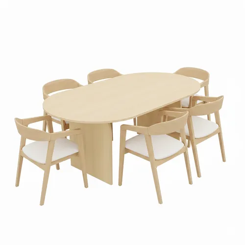 Juego de Comedor Mesa Arco Crudo 180cm +6 Silla Ivy - Sillas, Uruguay | Berna home