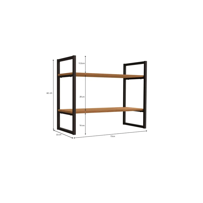 ESTANTERIA BAJA DE PARED REPISA LINEA INDUSTRIAL HIERRO en Madera natural - Bibliotecas, Uruguay | Balton, vista 10