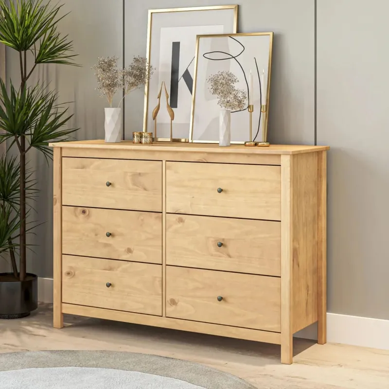 Cómoda 6 Cajones - Línea Maden - Marrón en Marrón - Cómodas, Uruguay | Ecowood