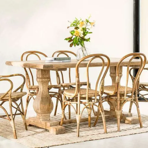 MESA COMEDOR DE OLMO ISABEL - 1.60 X 0.90 MTS en Madera natural - Mesas de comedor, Uruguay | La Iberica