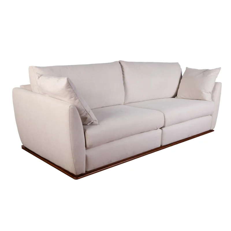 Sofá 4 Cuerpos Tela Natural-beige Milano Natural en Madera natural - Sillones y sofás, Uruguay | Divino, vista 3