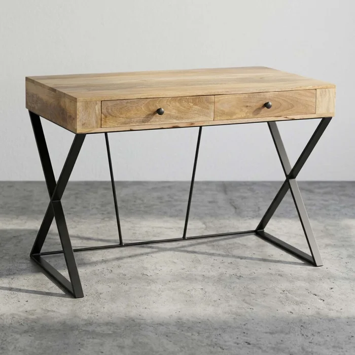 Escritorio Madera-de-mango Marron Bingley en Madera natural - Escritorios, Uruguay | Divino