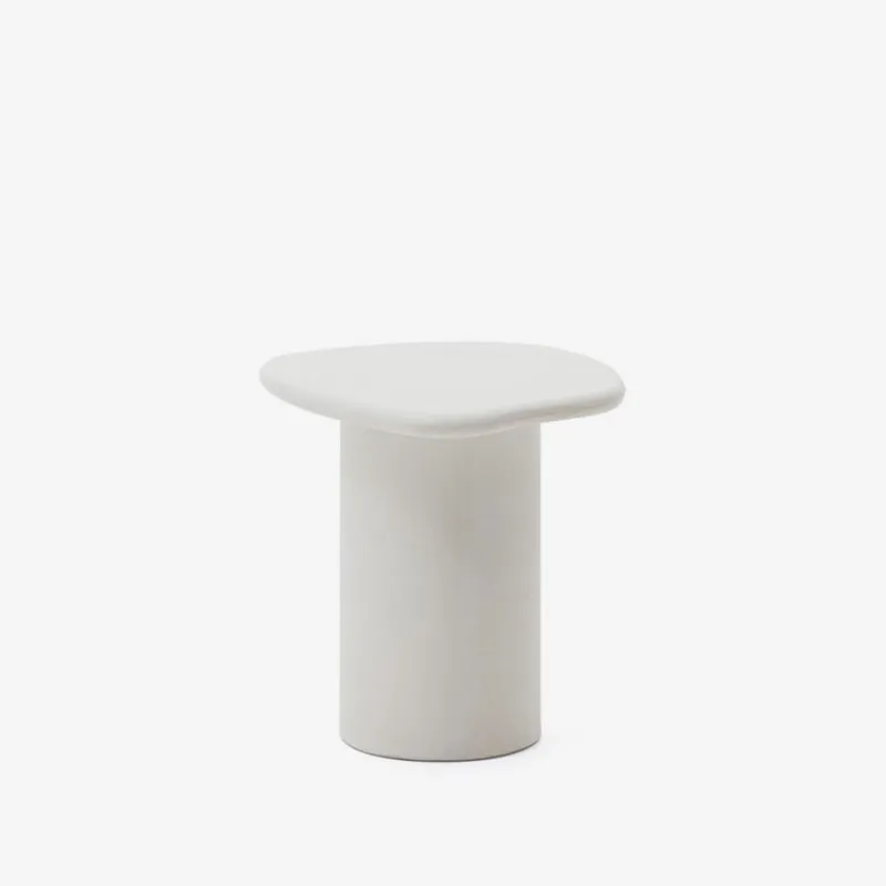 Mesa auxiliar Macarella - de cemento blanco 48 x 47 cm en Blanco - Mesas de arrimo, Uruguay | Kavehome
