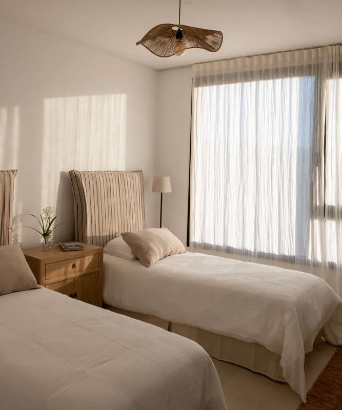 RESPALDO ALMA - LINO RAYADO - 1 PLAZA en Beige - Respaldos de cama, Uruguay | La Iberica