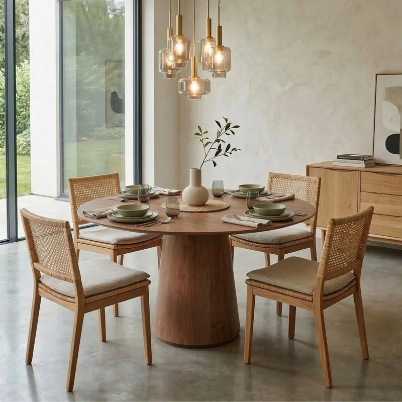 Mesa de Comedor Zara 1.2 Redonda - Línea Manhattan - Marrón en Marrón - Mesas de comedor, Uruguay | Rústico Hogar, vista 3