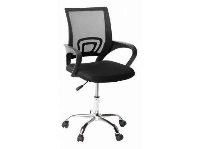 Silla escritorio Negra Mesh base cromada - Escritorios y sillas de escritorio, Uruguay | Que Sal Muebleria